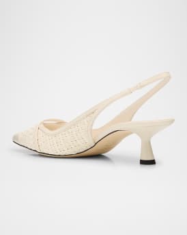 Amita 45 Raffia Slingback Pumps