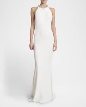 Crystal Halter Backless Gown