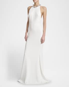 Crystal Halter Backless Gown