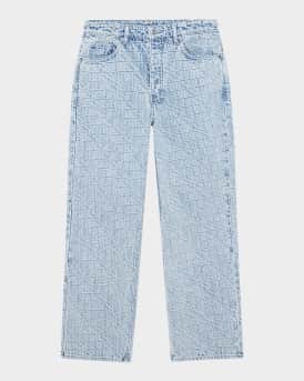 Men's Maxx Tile Logo Denim Wide-Leg Jeans