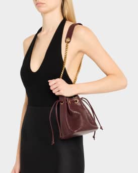 Cassandra Small YSL Bucket Bag in Quilted Leather