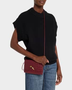 Andiamo Metallic Leather Pouch Bag