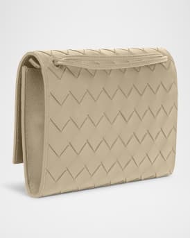 Andiamo Metallic Leather Pouch Bag