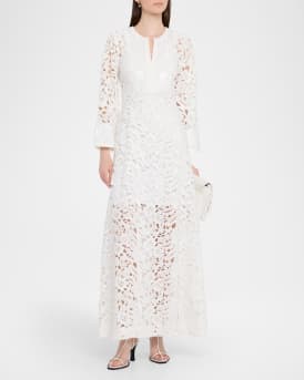 Cynthia Sequin-Embellished Floral Lace Gown