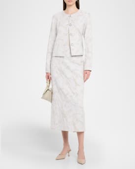 Button-Down Jacquard Jacket