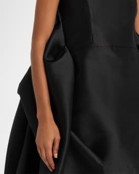 Strapless Mikado Dress with Draped Back