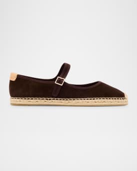 Suede Mary Jane Espadrilles