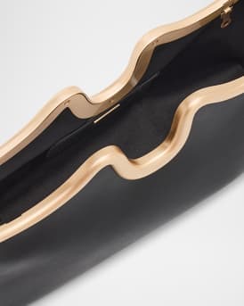 Valma Sculptural Leather Clutch Bag