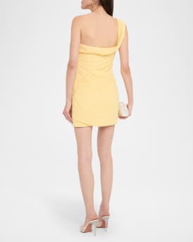 Ahra Asymmetric Plisse Mini Dress