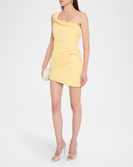 Ahra Asymmetric Plisse Mini Dress