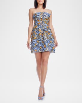 Marilyn Strapless Embroidered Mini Dress