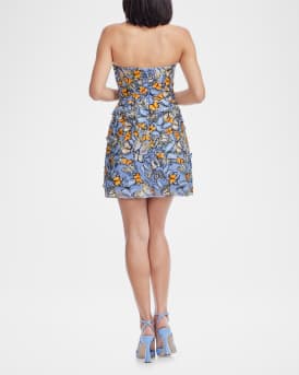 Marilyn Strapless Embroidered Mini Dress