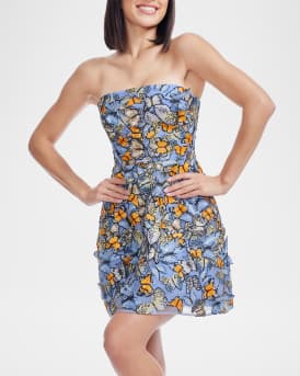 Marilyn Strapless Embroidered Mini Dress