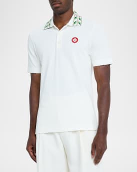 Men's Laurel-Collar Cotton Polo Shirt
