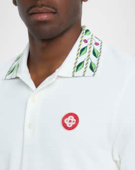 Men's Laurel-Collar Cotton Polo Shirt