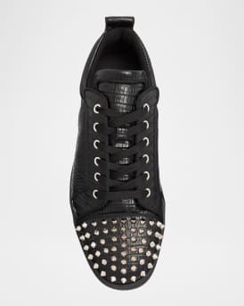 Men's Louis Junior Spikes Lizard-Effect Leather Sneakers