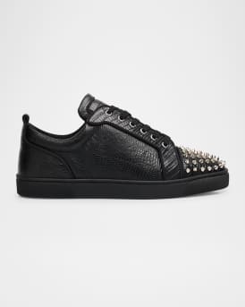 Men's Louis Junior Spikes Lizard-Effect Leather Sneakers
