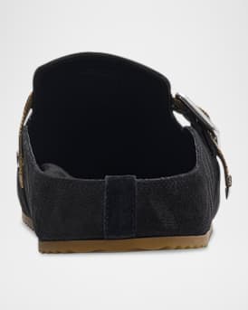 Men's Urchin Suede Check-Strap Clogs