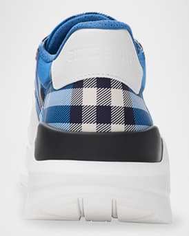 Men's Regis Grip-Strap Check Fashion Sneakers