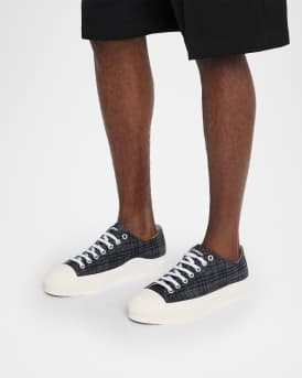 Men's Jack Tonal Check Denim Low-Top Sneakers