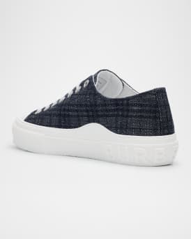 Men's Jack Tonal Check Denim Low-Top Sneakers