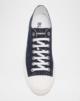 Men's Jack Tonal Check Denim Low-Top Sneakers