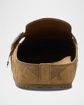 Men's Urchin Suede Check-Embossed Clogs