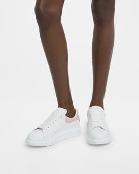 Oversized Snakeskin-Embossed Leather Sneakers