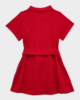 Girl's Astrid Bear Patch Polo Dress, Size 6M-2