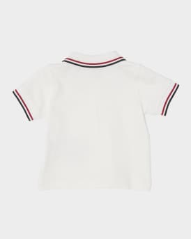 Boy's Tricolor-Trim Short-Sleeve Polo Shirt, Size 6M-3