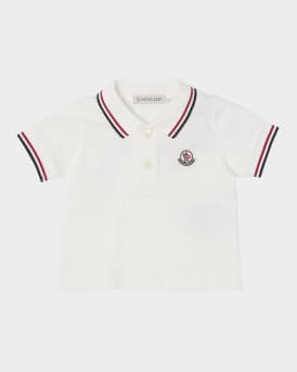 Boy's Tricolor-Trim Short-Sleeve Polo Shirt, Size 6M-3
