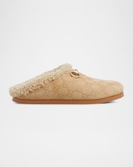 New Sol Suede Shearling Horsebit Mules