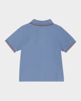 Boy's Tricolor-Trim Short-Sleeve Polo Shirt, Size 6M-3