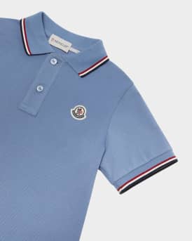 Boy's Tricolor-Trim Short-Sleeve Polo Shirt, Size 6M-3