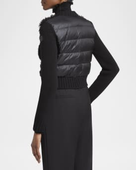 Combo Curly Wool-Blend Cardigan