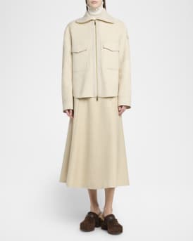 Wool Knit Shirt Jacket