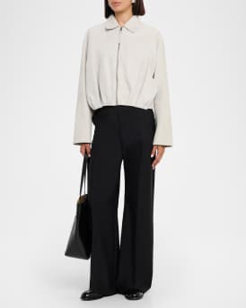 Suede Draped Bomber Jacket