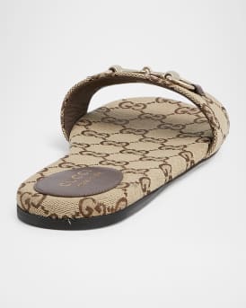 GG Canvas Siaga Slide Sandals