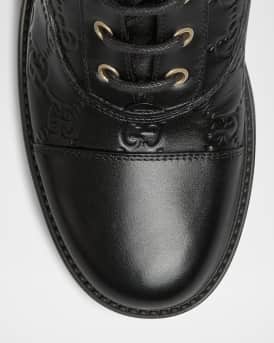 New Marmont GG Interlock Leather Combat Boots