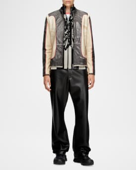 Men's L-Evert Leather Color Block Moto Jacket