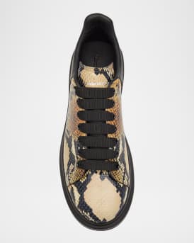 Men's Oversized Python-Effect Leather Sneakers