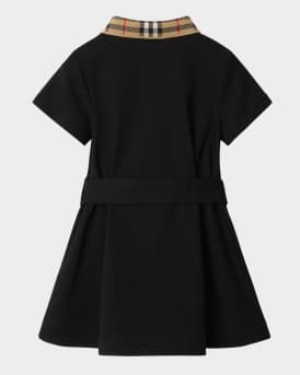 Girl's Astrid Check Polo Shirtdress, Size 6M-2T