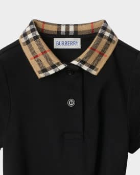 Girl's Astrid Check Polo Shirtdress, Size 6M-2T