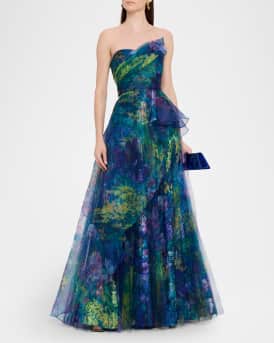 Taya Strapless Organza Gown