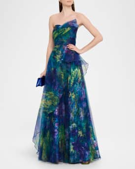 Taya Strapless Organza Gown