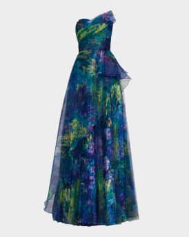 Taya Strapless Organza Gown