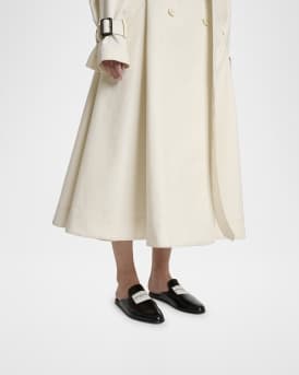 Logo Label Patent Leather Mules