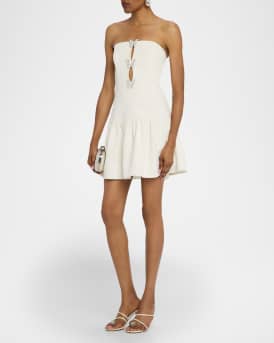 Strapless Cutout Butterfly Crepe Mini Dress