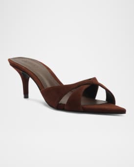 Hilda Suede Crisscross Stiletto Mules