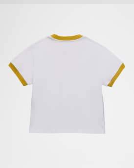 Kid's Groovy Logo-Print Ringer T-Shirt, Size 4-12